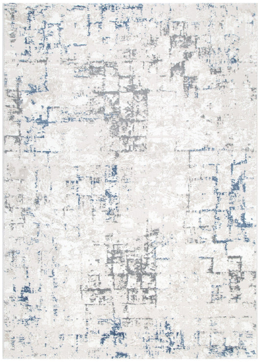 Amalfi Modern Distressed Lines Blue Multi Rug