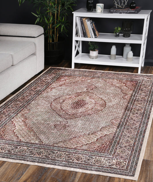 Angelic Medallion Red Non-Slip Rug