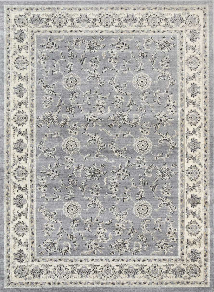 Arya Grey Cream Border Rug