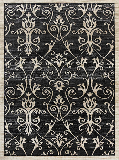 Arya Vines Grey Beige Rug