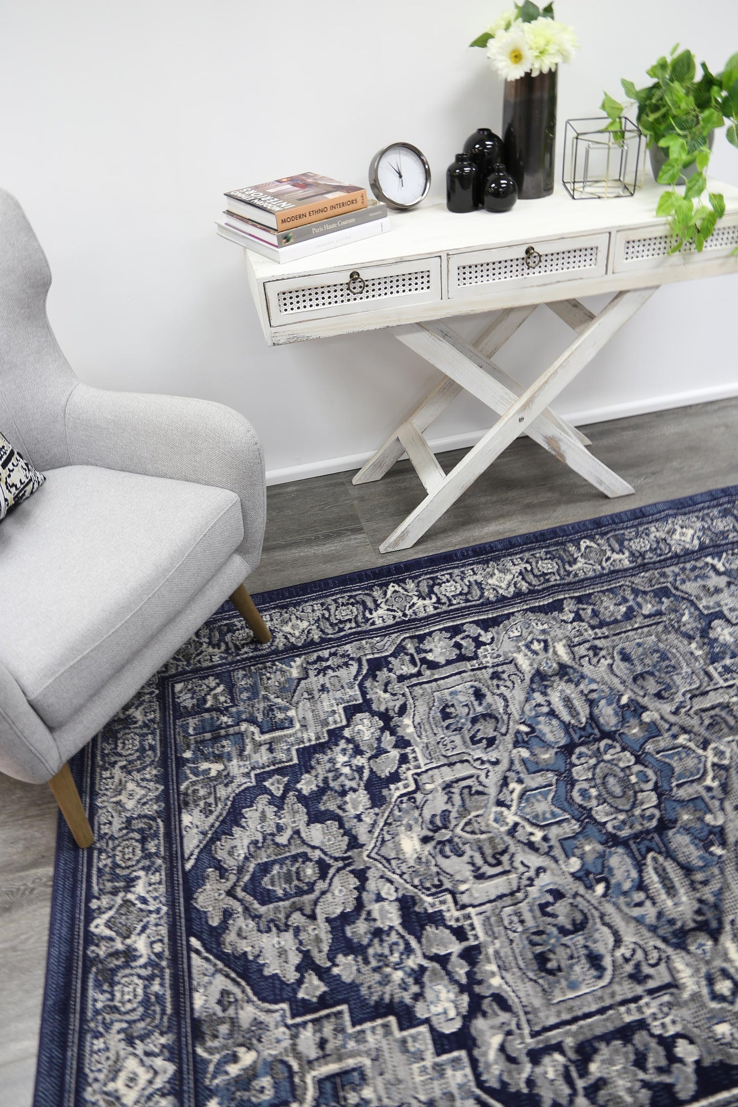 Arya Tranistional Navy Rug