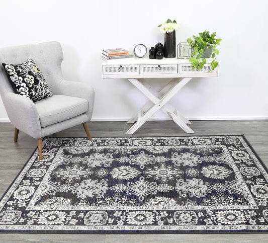 Arya Ziegler Navy Grey Rug