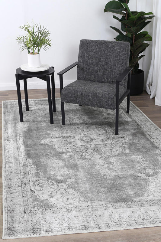 Babylon Isin Light Grey Washable Rug