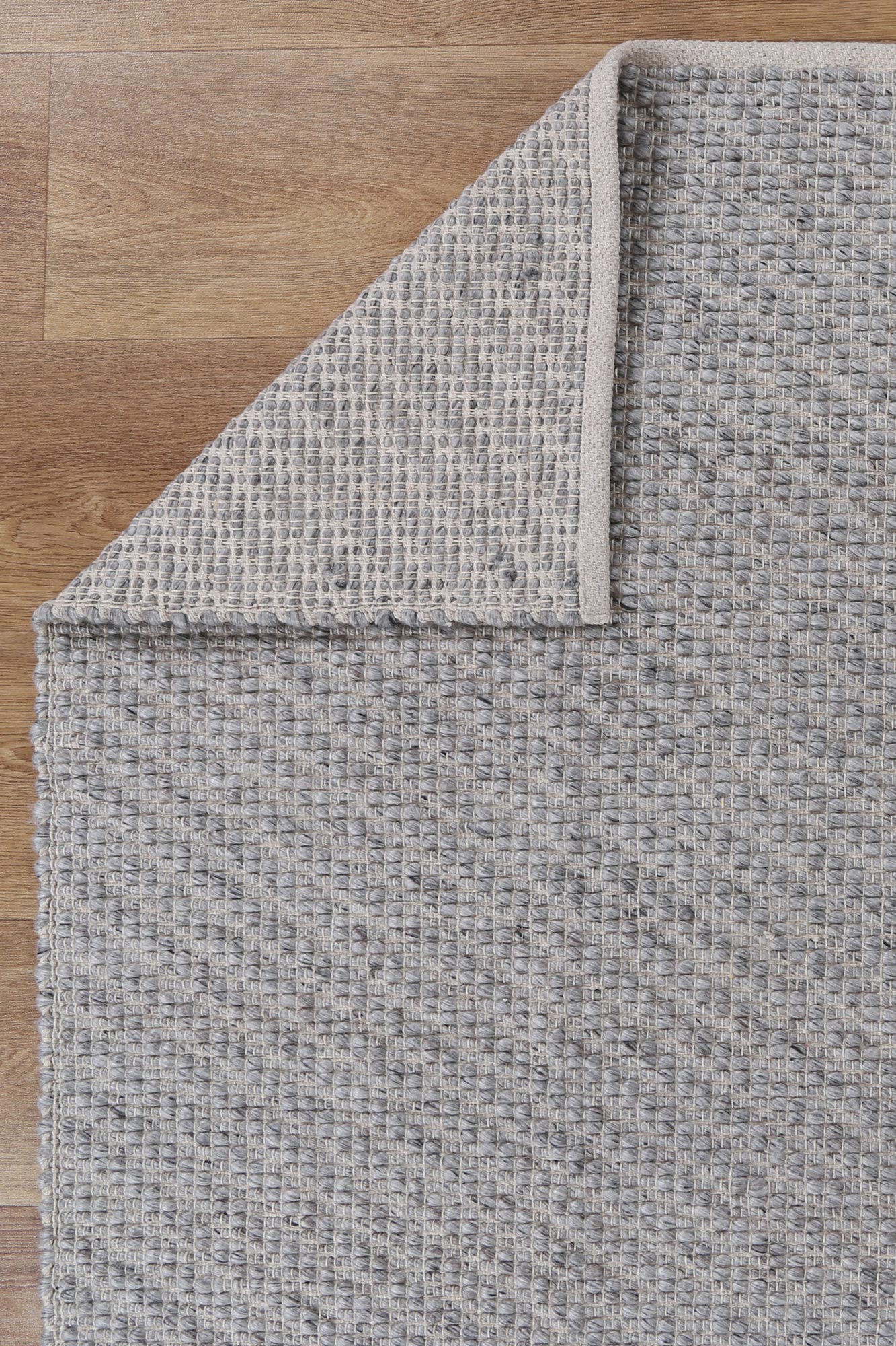 Basalt Grey Wool Blend Textured Rug