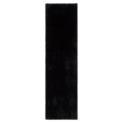 Lyla Machine Washable Shaggy Black Runner