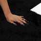 Lyla Machine Washable Shaggy Black Runner