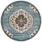 Babiru Feature Blue Round Rug