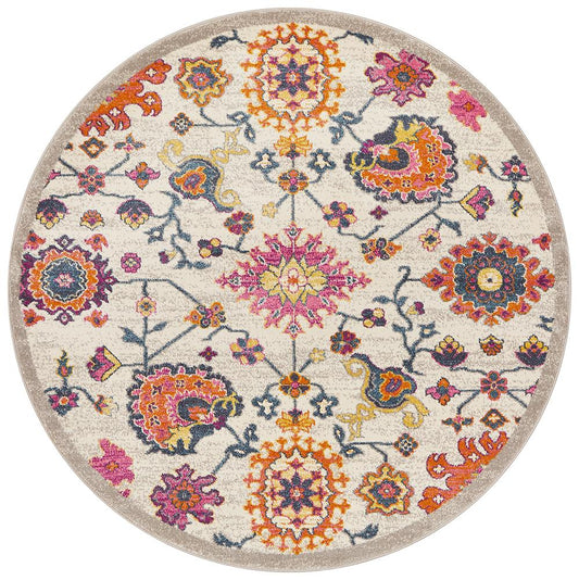 Babiru Floral Multi Round Rug