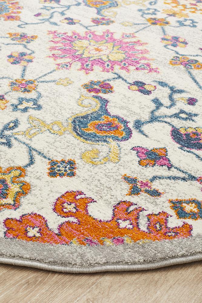 Babiru Floral Multi Round Rug