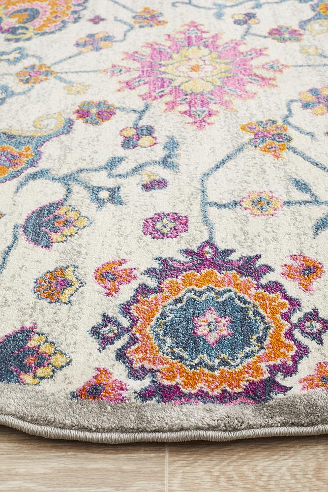 Babiru Floral Multi Round Rug