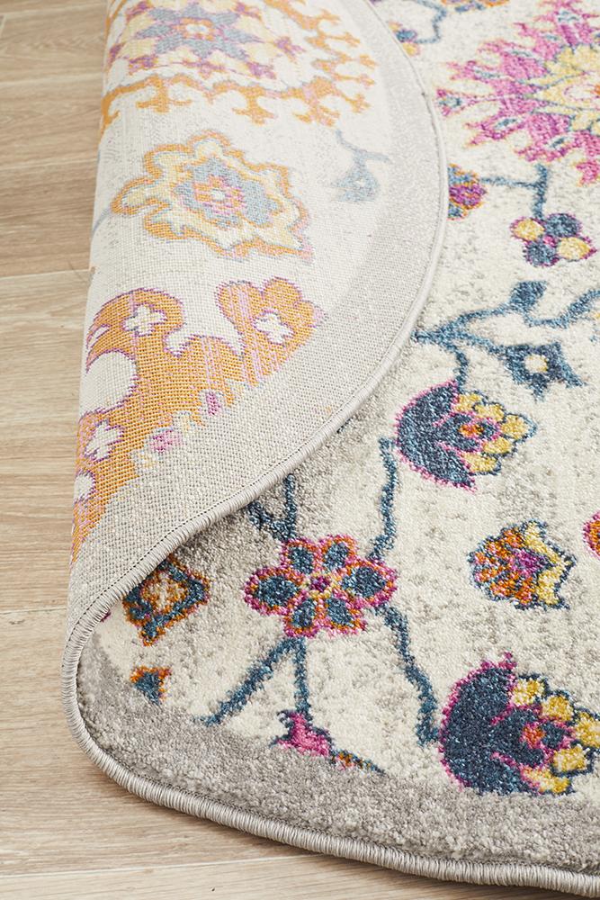 Babiru Floral Multi Round Rug