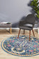 Babiru Navy Round Rug