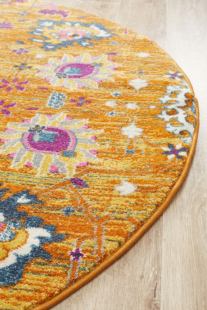 Babiru Rust Round Rug