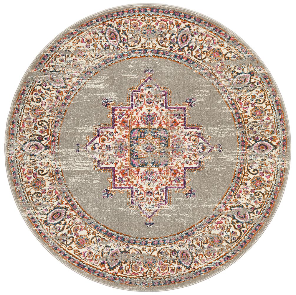 Babiru Grey Round Rug