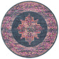 Babiru Navy Round Rug