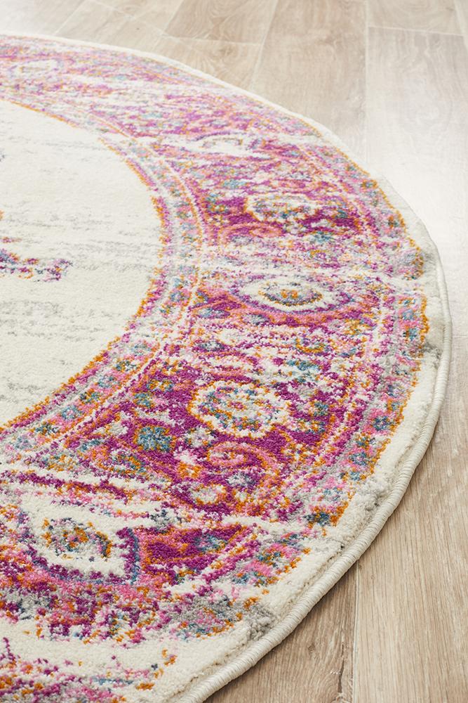 Babiru Pink Round Rug