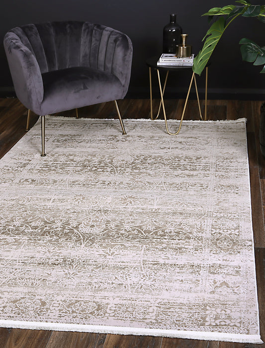 Bohemian Paradise Solid Beige Modern Rug