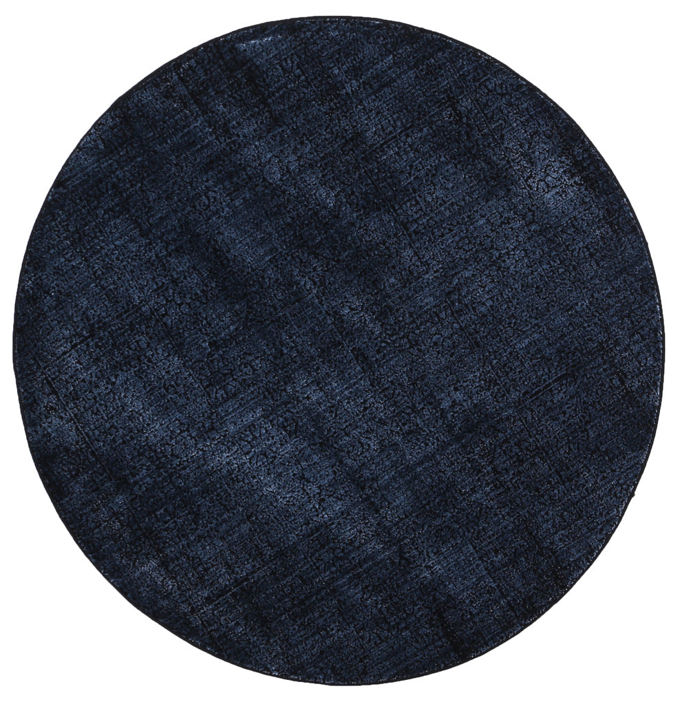 Brooklyn Distressed Oriental Blue Round Rug