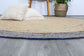 Capri Navy Blue Natural Round Boarder Rug