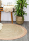 Capri Pink Natural Round Boarder Rug