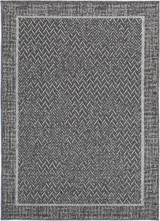 Capri Black Natural Boarder Rug