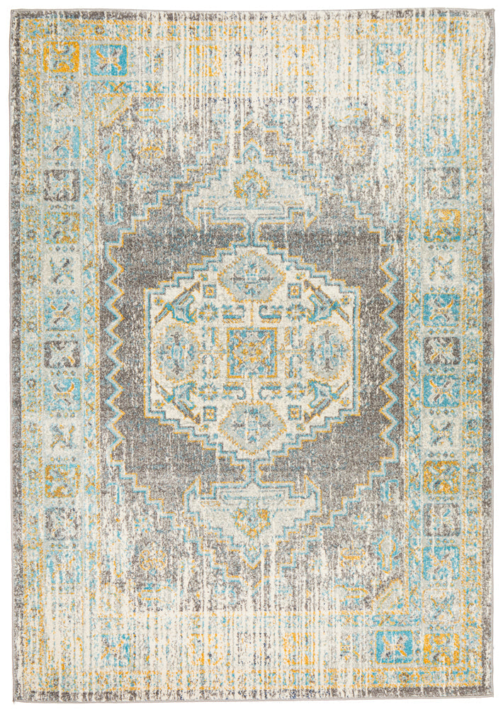 Century Faded Medallion Grey Rug