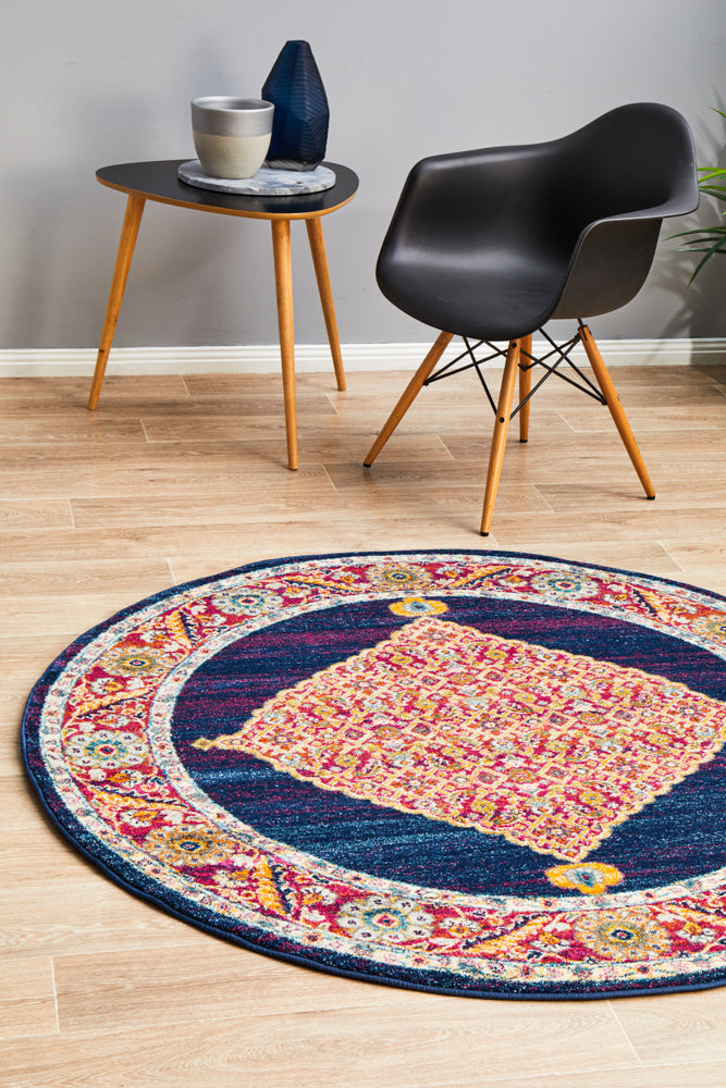 Century 966 Royal Blue Round Rug