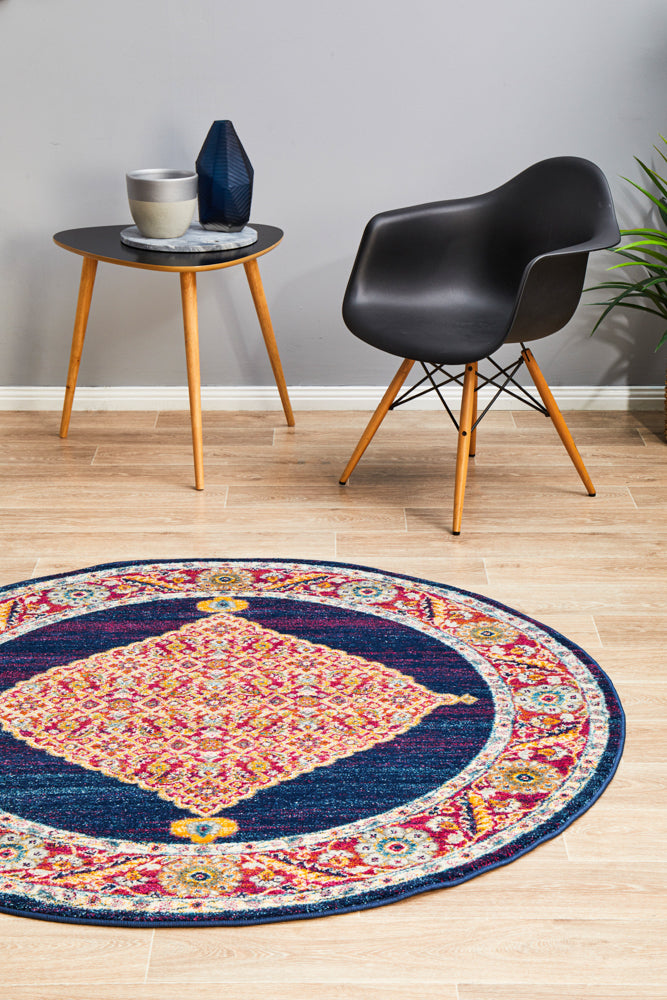 Century 966 Royal Blue Round Rug