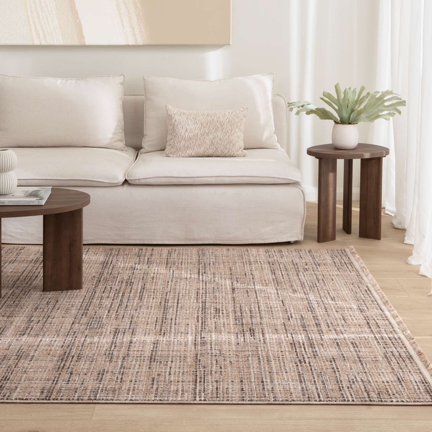 Cherie Distressed Look Beige Grey Rug