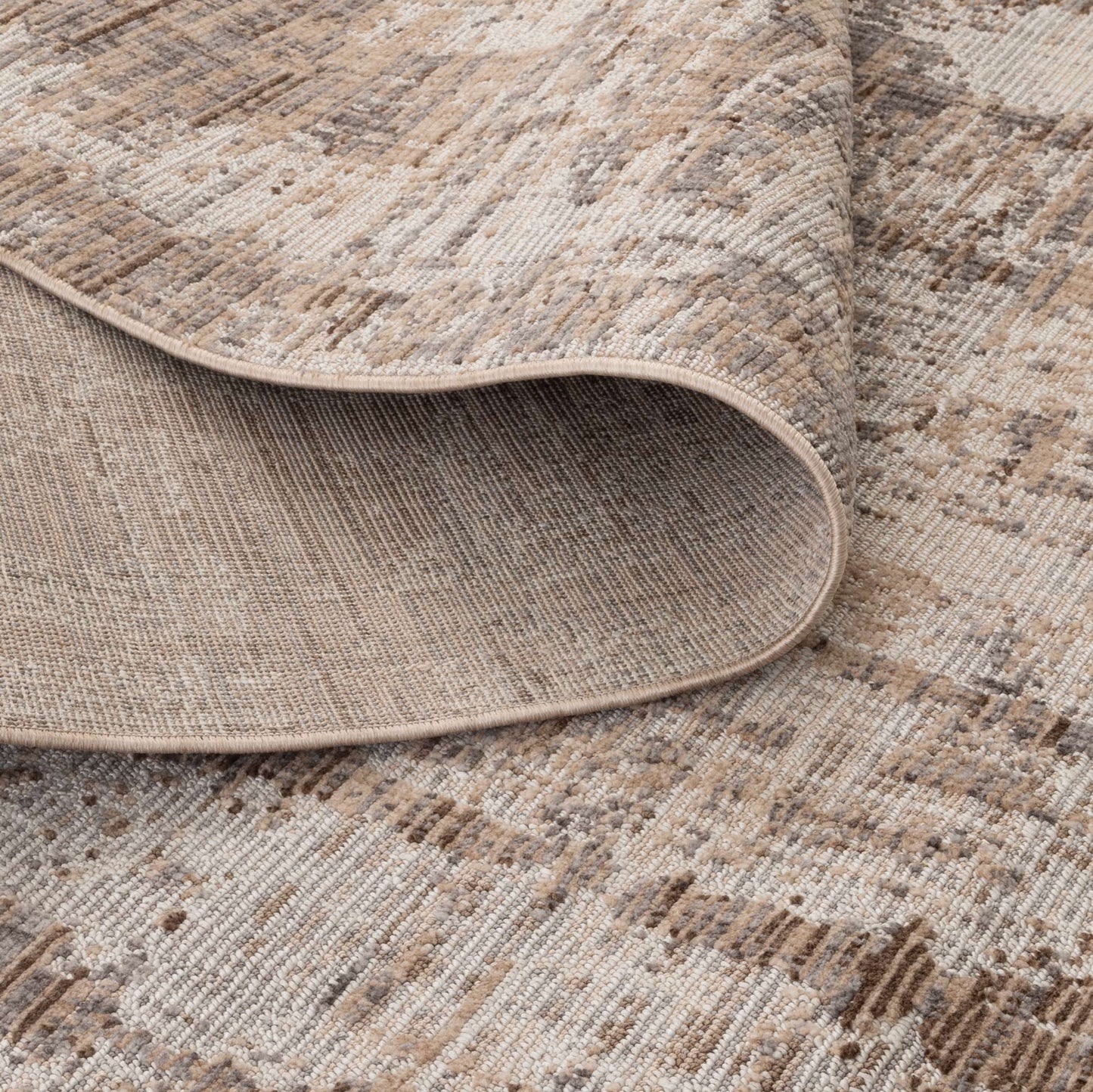 Cherie Distressed Look Watercolour Beige Grey Rug