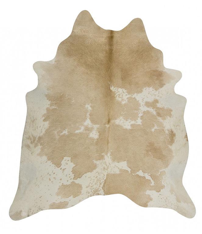 Exquisite Natural Cow Hide Beige White