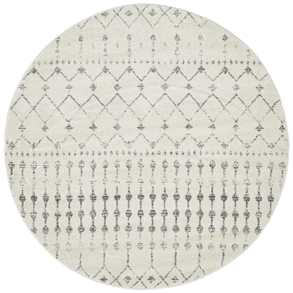 Chrome Elsa Silver Round Rug