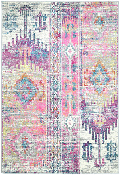 Delicate Ikat Multi Coloured Rug