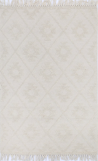 Diego Tribal Beige Wool Rug