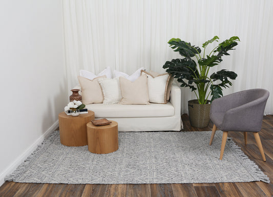 Diego Tribal Grey Wool Rug