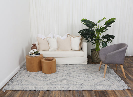 Diego Ornamental Grey Wool Rug
