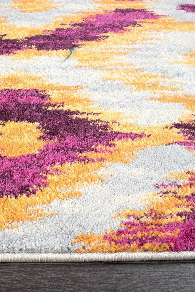 Dimensions Divinity Burst Aubergine Modern Runner Rug