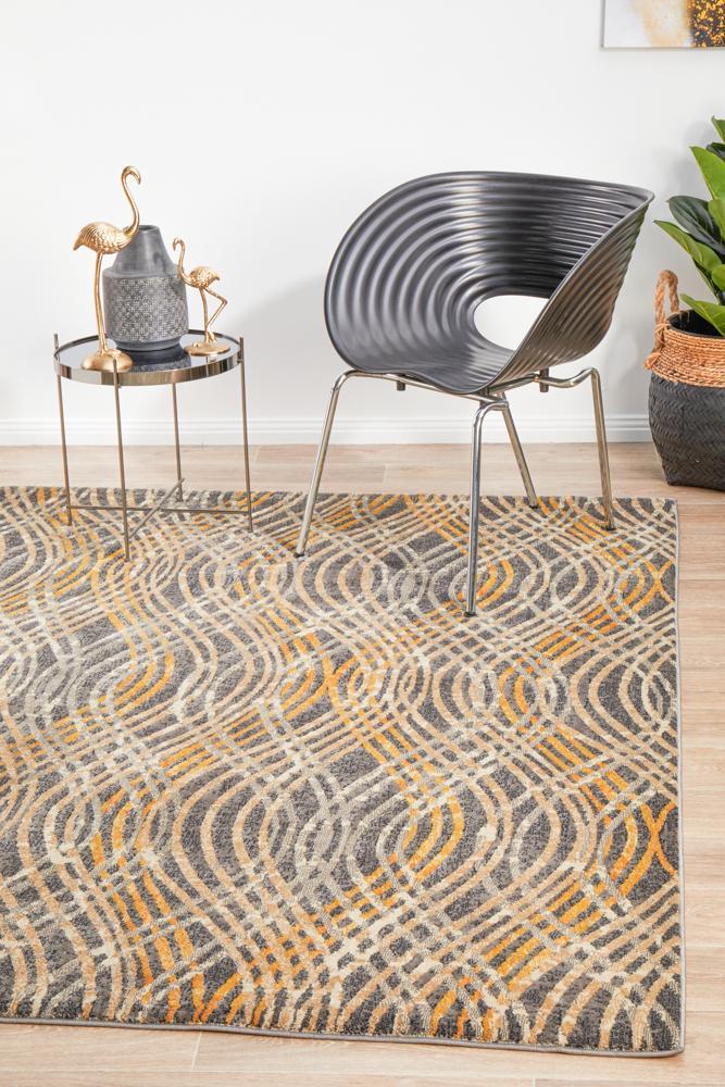 Dreamscape Flurry Modern Charcoal Rug