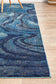 Dreamscape Waves Modern Indigo Rug