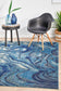 Dreamscape Waves Modern Indigo Rug