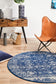 Evoke Oasis Navy Transitional Round Rug