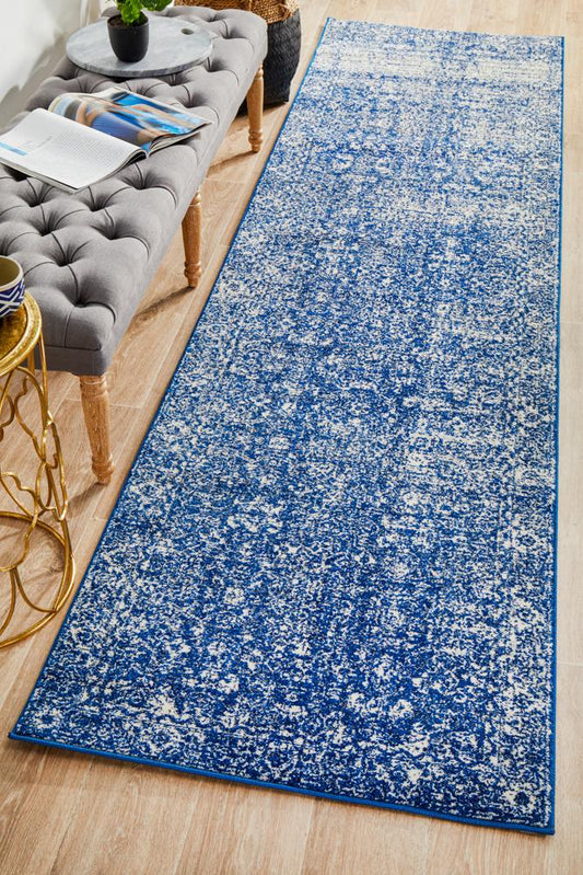 Evoke Oasis Navy Transitional Runner Rug