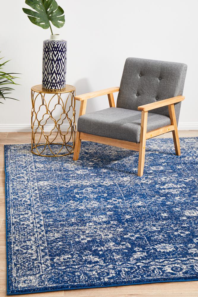 Evoke Oasis Navy Transitional Rug