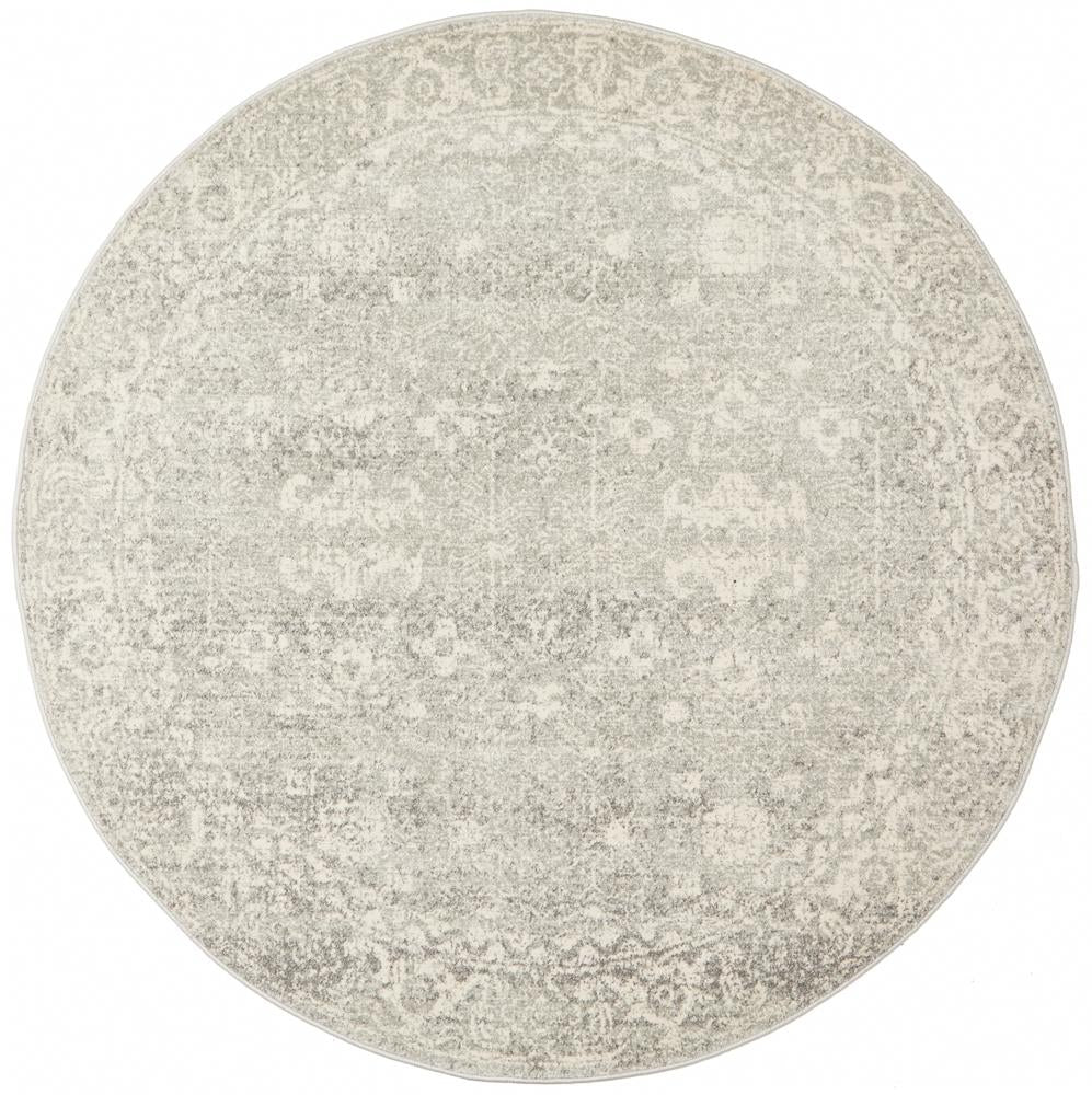 Evoke Shine Silver Transitional Round Rug