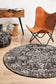 Evoke Scape Charcoal Transitional Round Rug