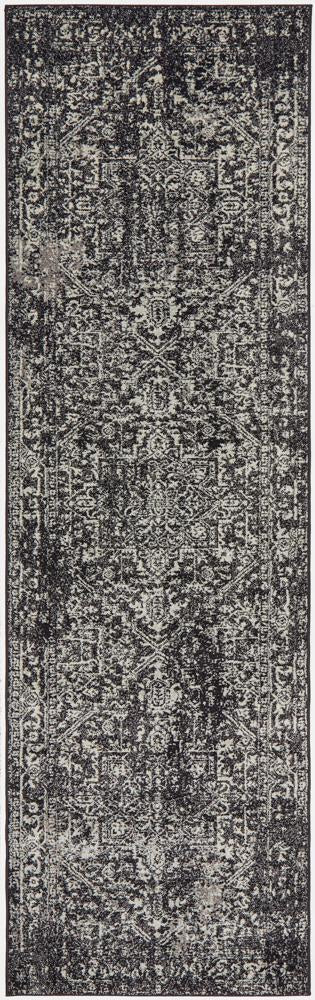 Evoke Scape Charcoal Transitional Runner Rug