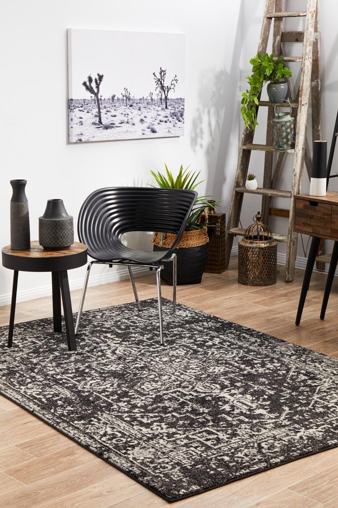 Evoke Scape Charcoal Transitional Rug