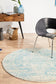 Evoke Glacier White Blue Transitional Round Rug