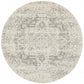 Evoke Dream White Silver Transitional Round Rug