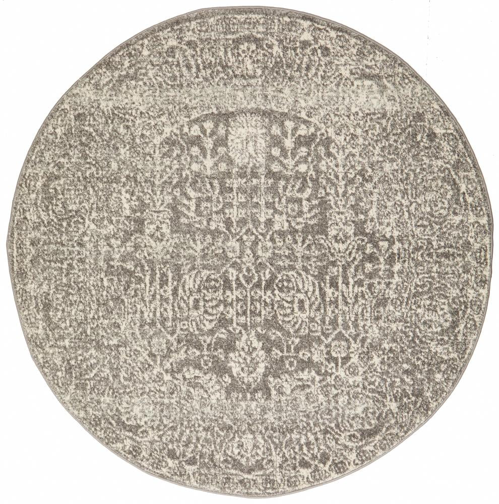 Evoke Homage Grey Transitional Round Rug